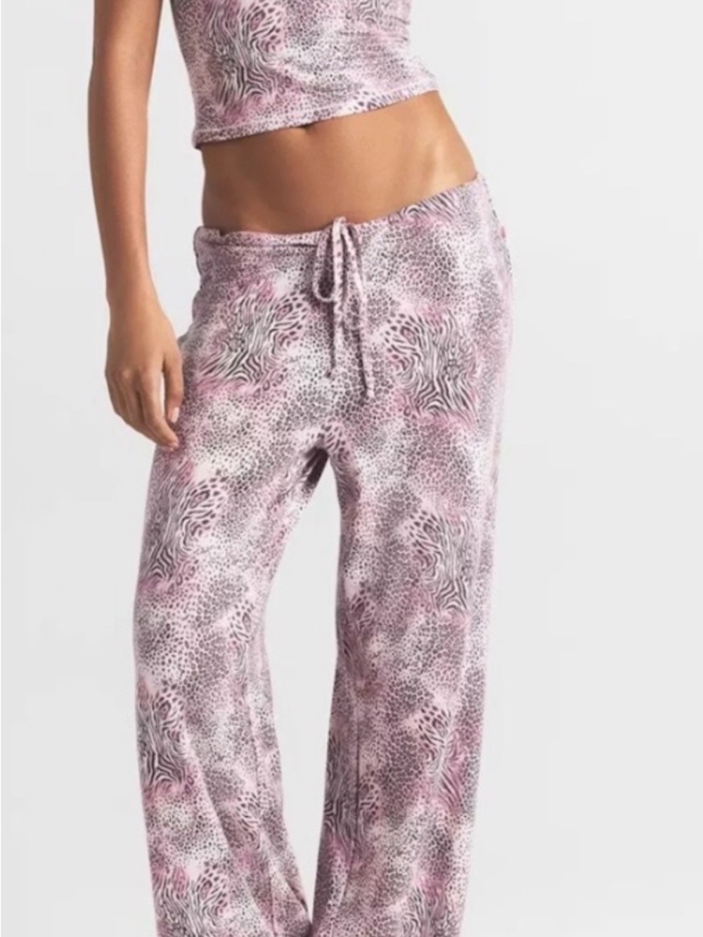 SKIMS Pink Animal-Print Lounge Pants - Women's Sleepwear - NWT